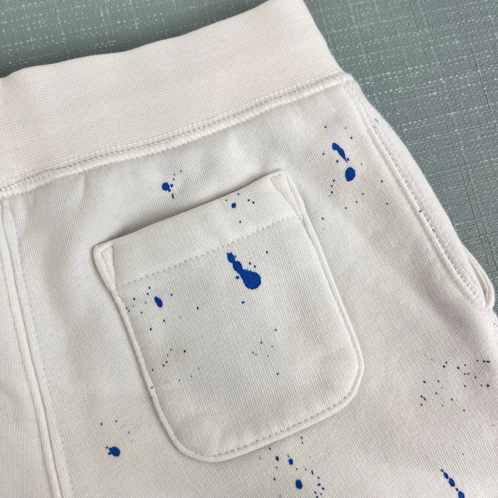 Polo Ralph Lauren Paint-Splatter-Print Fleece Short White Blue 3T