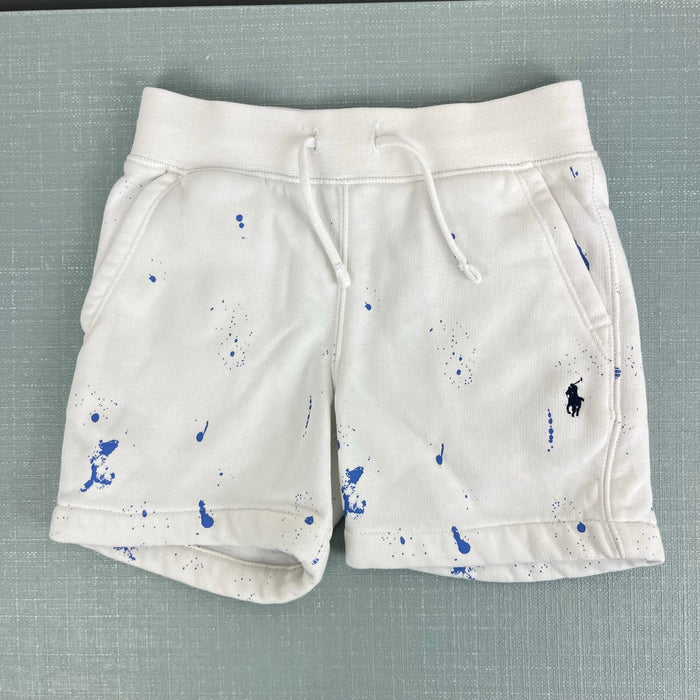 Polo Ralph Lauren Paint-Splatter-Print Fleece Short White Blue 3T