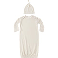 Quincy Mae Bamboo Baby Gown + Hat Set || Oat Gingham