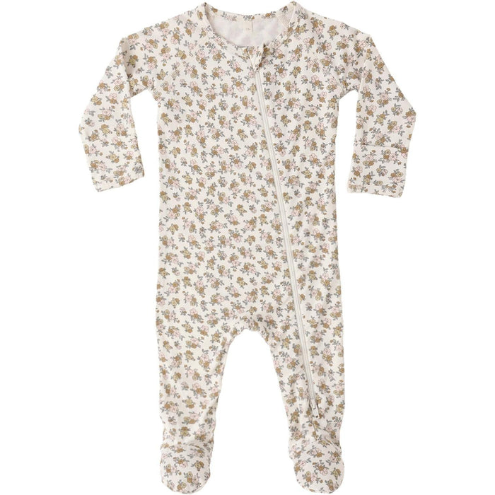 Quincy Mae Bamboo Zip Footie || Wildflower