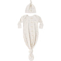 Quincy Mae Knotted Baby Gown + Hat Set || Dinos