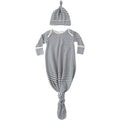 Quincy Mae Knotted Baby Gown + Hat Set || Ocean Stripe