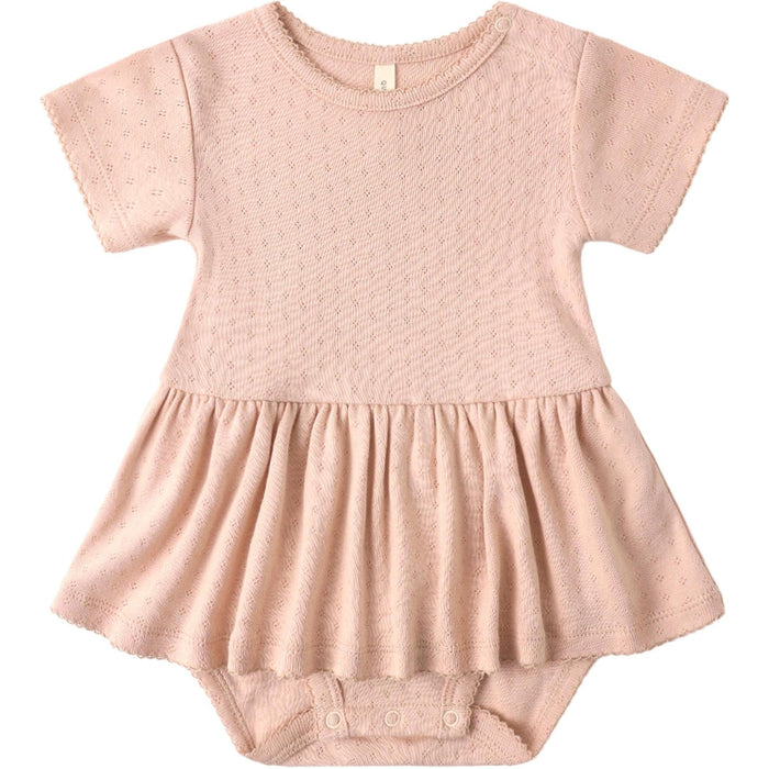 Quincy Mae Pointelle Skirted Bodysuit || Melon