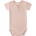 Quincy Mae Ribbed Henley Bodysuit || Blush