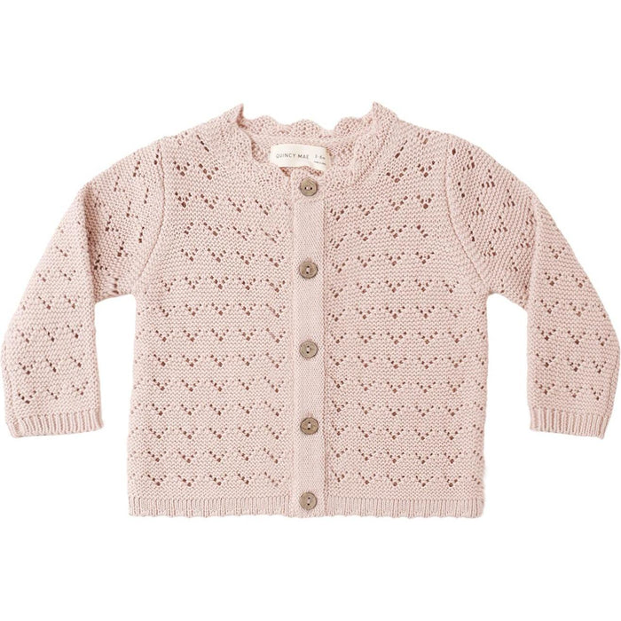 Quincy Mae Scalloped Cardigan || Blush
