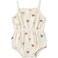 Quincy Mae Waffle Cinch Romper || Confetti Hearts