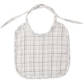 Quincy Mae Woven Tie Bib || Blue Plaid