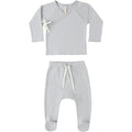 Quincy Mae Wrap Top + Footed Pant Set || Sky