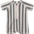 Quincy Mae Zip Rashguard One-piece || Retro Ocean Stripe