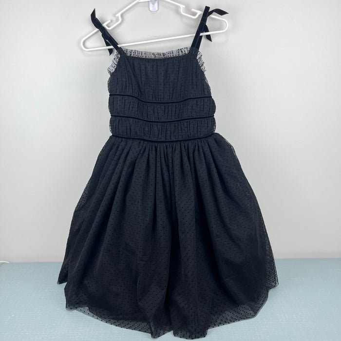 Ralph Lauren Girls Polka Dot Tulle Dress Black 10