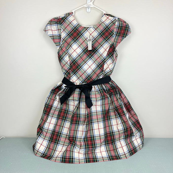 Ralph Lauren Holiday Cream Plaid Dress 16 NWT