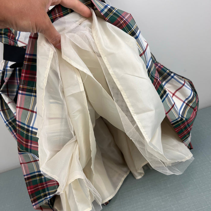 Ralph Lauren Holiday Cream Plaid Dress 16 NWT