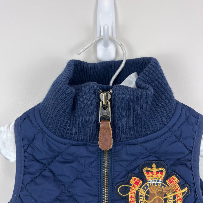Ralph Lauren Navy Blue Quilted Equestrian Vest 3T