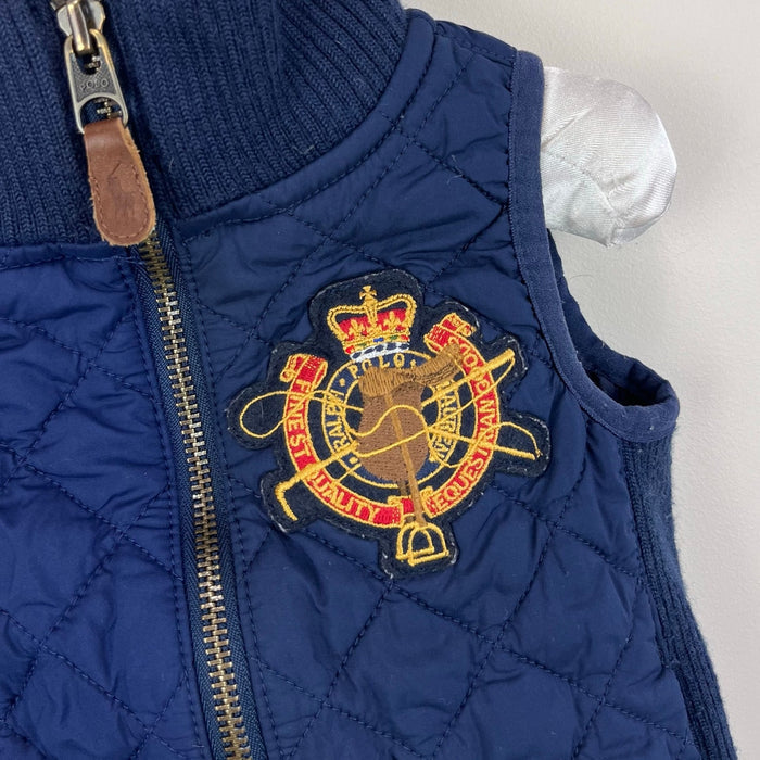 Ralph Lauren Navy Blue Quilted Equestrian Vest 3T