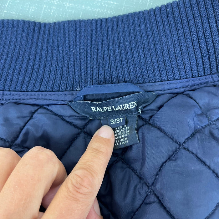 Ralph Lauren Navy Blue Quilted Equestrian Vest 3T