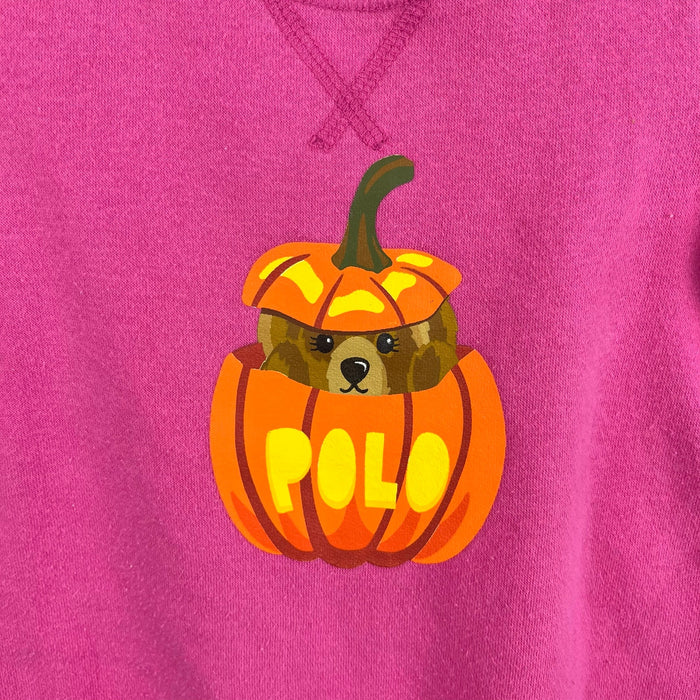Ralph Lauren Polo Bear Fleece Jack-O-Lantern Coverall 12 Months