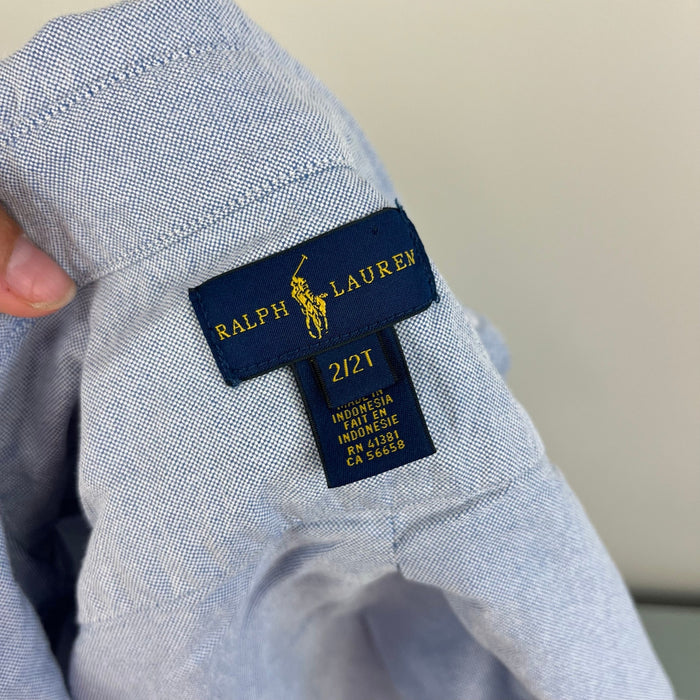 Ralph Lauren The Iconic Button Down Oxford Shirt Blue 2T