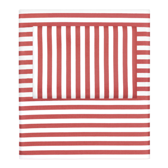 Red Striped Fitted Sheet