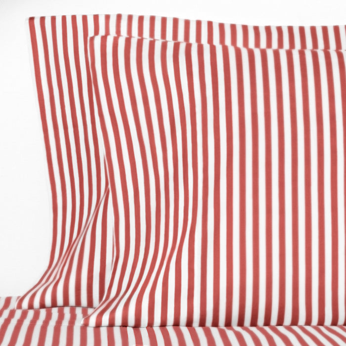 Red Striped Pillowcase Pair