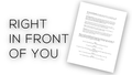 "Right in Front of You" Script