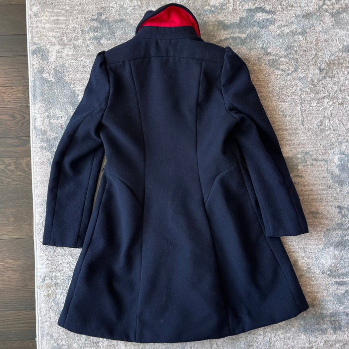 Rothschild Girls Faux Wool Bandmaster Military Dress Coat Midnight Blue 10/12