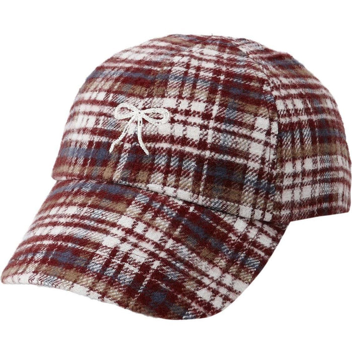 Rylee + Cru Baseball Hat || Burgundy Plaid