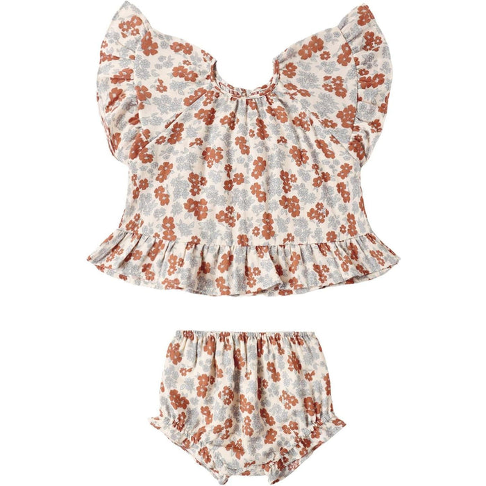 Rylee + Cru Butterfly Top & Bloomer Set || Americana Floral