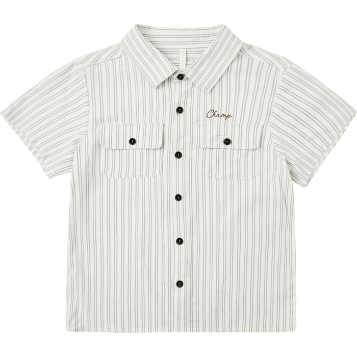 Rylee + Cru Collared Shirt || Railroad Stripe