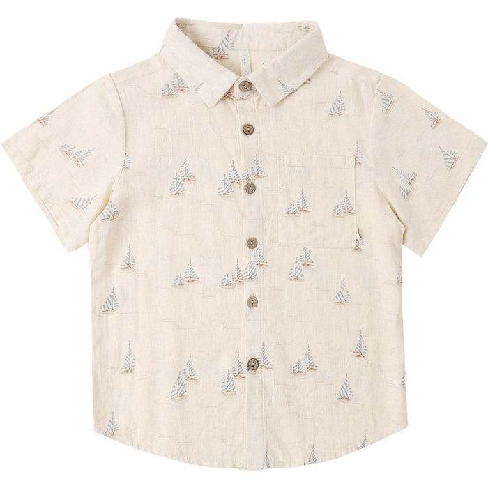 Rylee + Cru Collared Short Sleeve Shirt || Sail