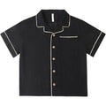 Rylee + Cru Lapel Collared Shirt || Black