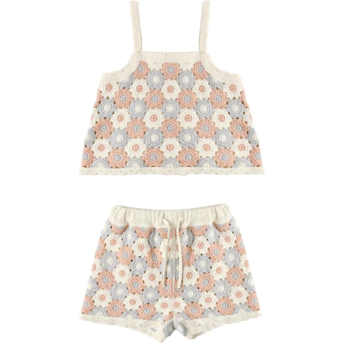 Rylee + Cru Lili Knit Set || Blue, Light Pink, Ivory