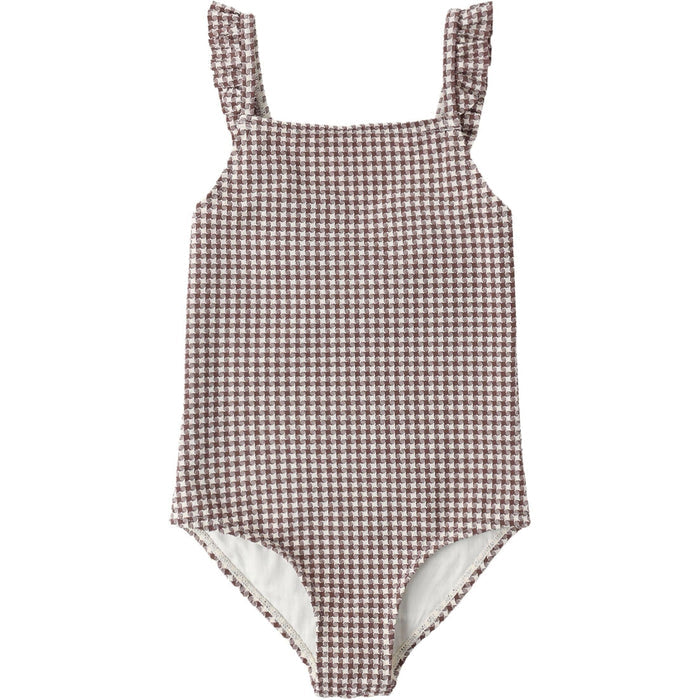 Rylee + Cru Positano One-piece Chocolate Houndstooth