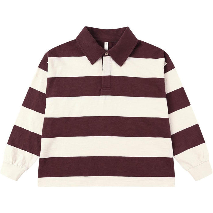 Rylee + Cru Rugby Polo || Burgundy Stripe