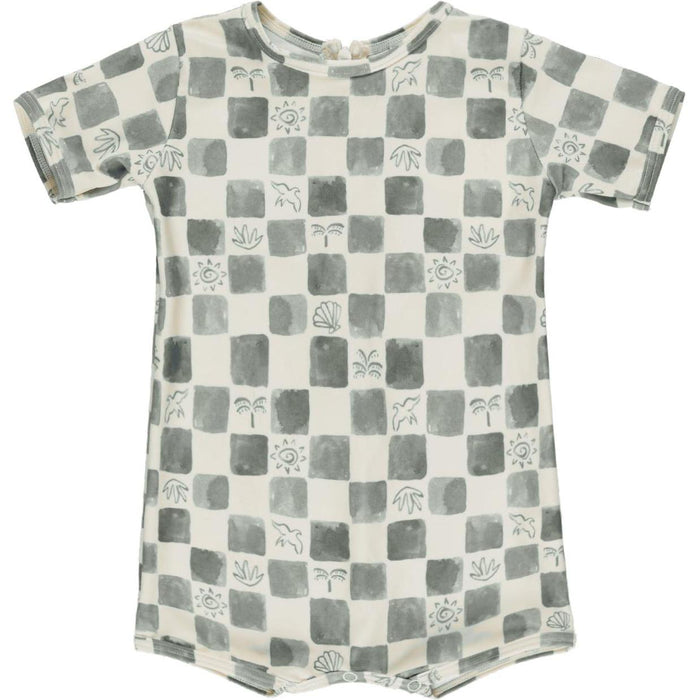 Rylee + Cru Shorty One-Piece || Coastal Check