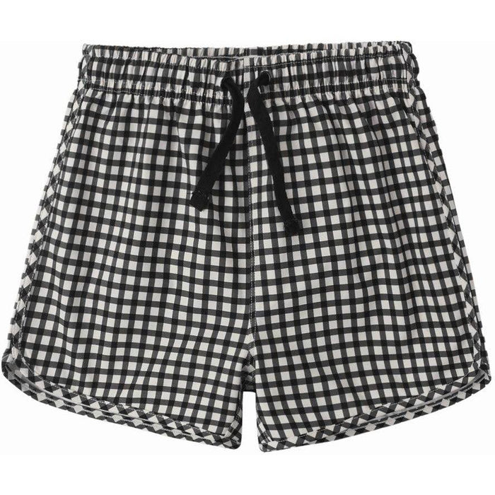 Rylee + Cru Swim Trunk || Black Gingham
