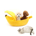 SEIS Winter Cat Banana Bed Dog House Warm Boat Pet Sleep Nest Cotton Cushion Coral Fleece Dog Pad Cat Mat (M) Mimarta