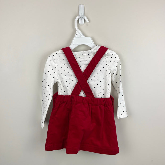 Sesame Street Elmo Red Corduroy Jumper Dress Set w/ Bow 18 Months NWT