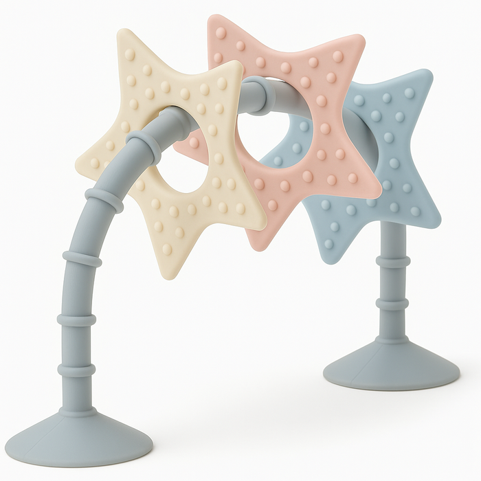 Shnuggle Stick 'n' Play Sensory Star Toy and Teether | For Baths, Highchairs and more