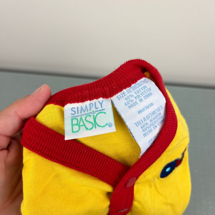 Simply Basic Yellow Tractor Bodysuit Romper 0-3 Months
