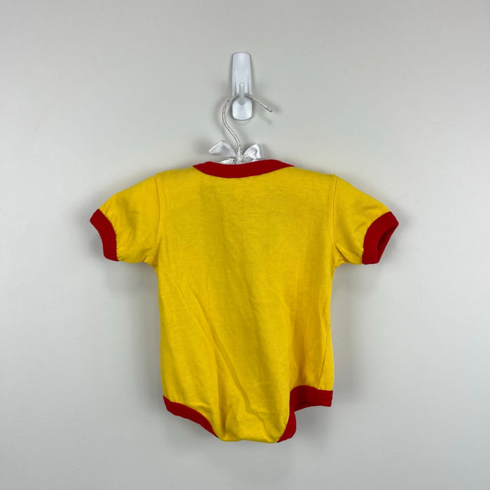 Simply Basic Yellow Tractor Bodysuit Romper 0-3 Months