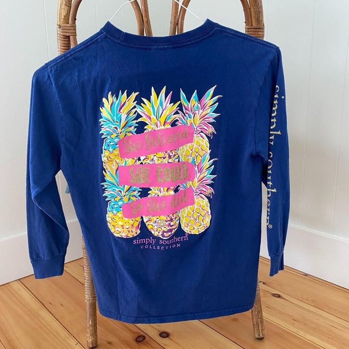 Simply Southern Pineapple Tee Girls Medium