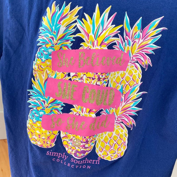 Simply Southern Pineapple Tee Girls Medium