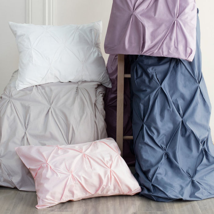 Slate Blue Valencia Pintuck Duvet Cover