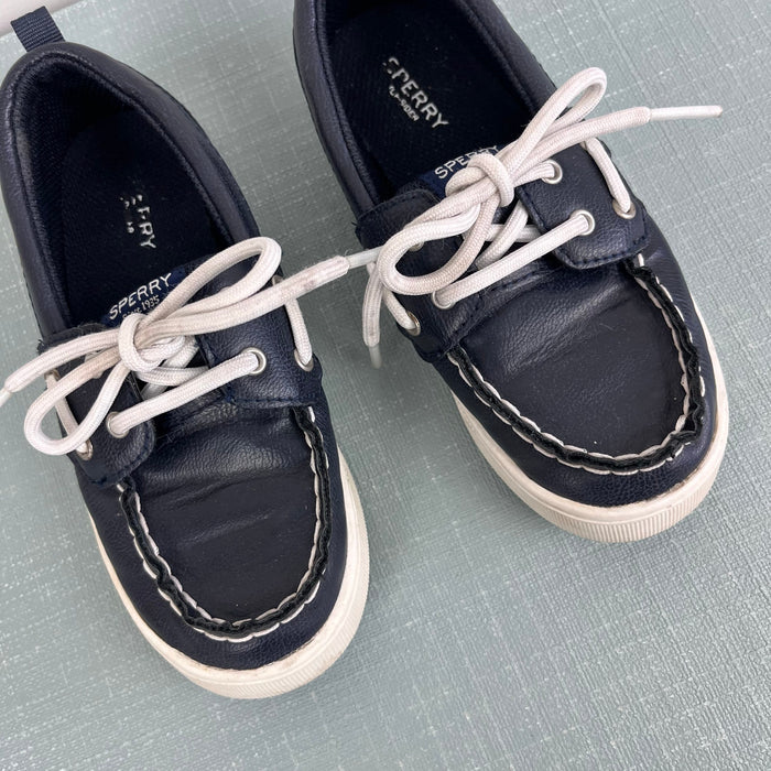 Sperry Authentic Original 2-Eye Boat Shoe Navy Blue Leather 13