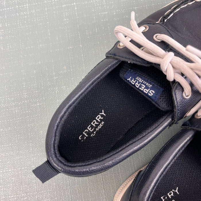 Sperry Authentic Original 2-Eye Boat Shoe Navy Blue Leather 13