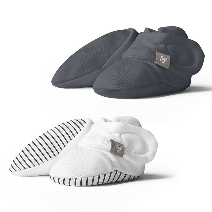 Stay On 2-Pack Baby Boots - Stripe Gray + Midnight