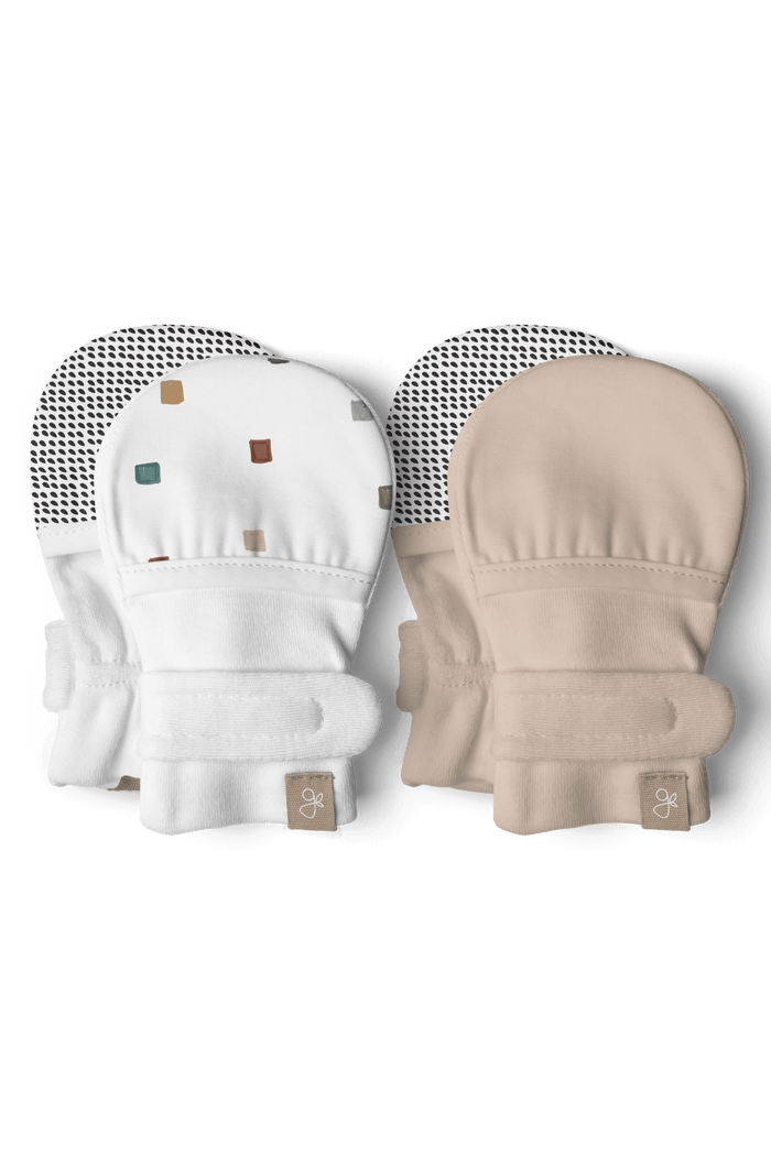 Stay On 2-Pack Baby Mitts - City Blocks + Sandstone