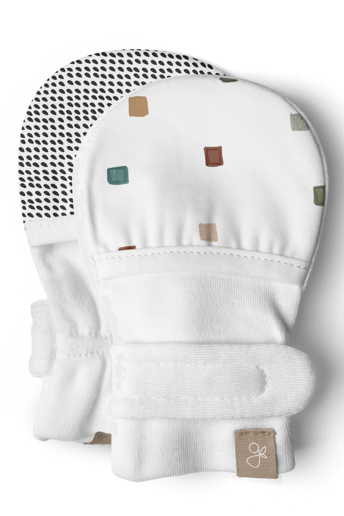 Stay On 2-Pack Baby Mitts - City Blocks + Sandstone