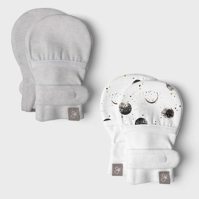 Stay On 2-Pack Baby Mitts - Many Moons + Storm Gray
