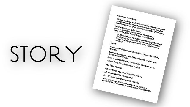 "Stories: Great Banquet, Hidden Treasure & Lost Sheep" Script